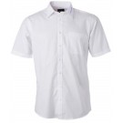 Men's Shirt Shortsleeve Poplin veredelt mit Equipe Bernoise klein Stick blau